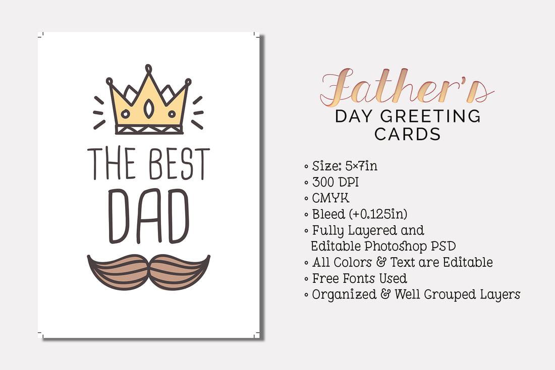Typographic Fathers Day Greeting Cards